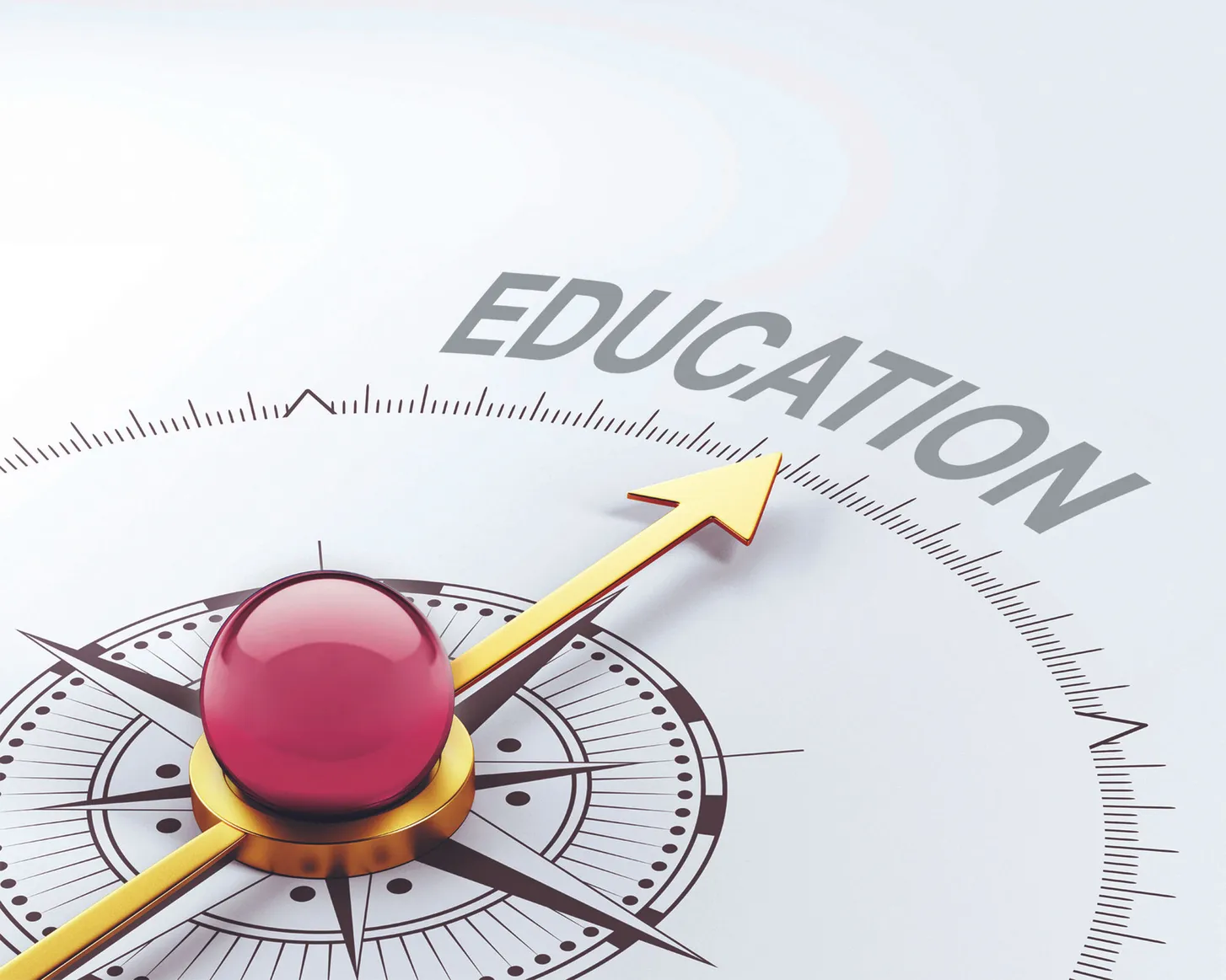 Compass graphic representing direction and progress in education