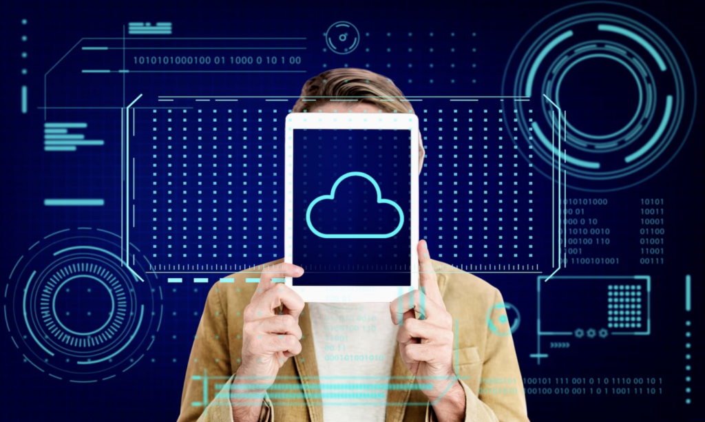 Digital interface representing cloud-based HR technology